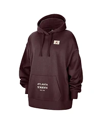 Jordan Women's Burgundy Atlanta Hawks Courtside Statement Edition Oversize Pullover Hoodie
