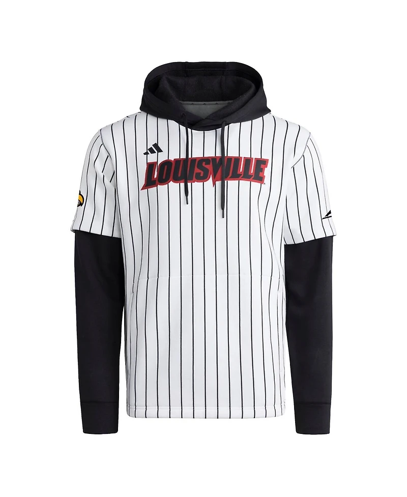 Adidas Men's White/Black Louisville Cardinals Baseball Jersey Hoodie