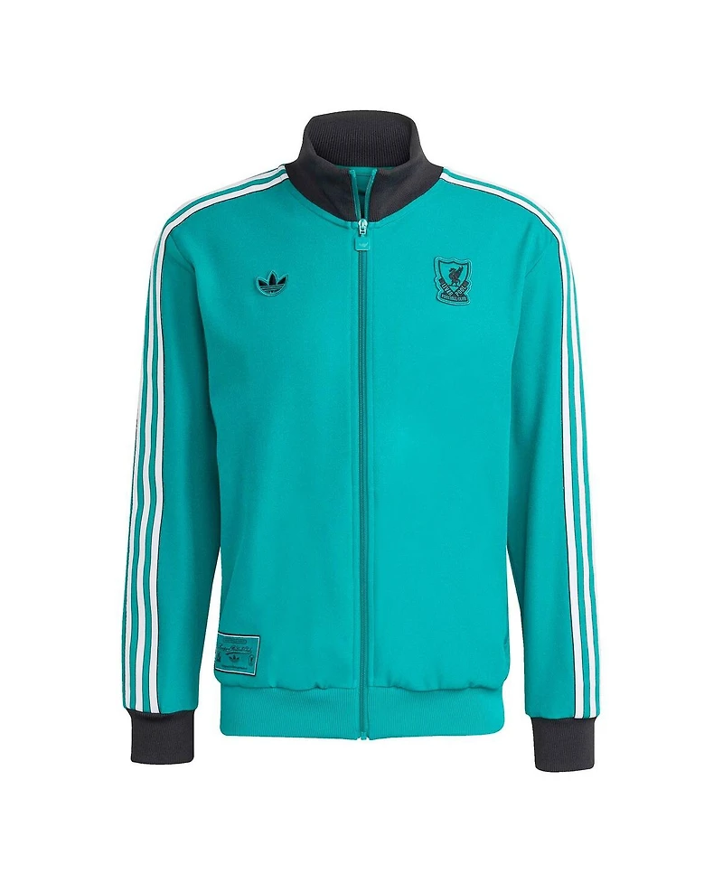 Adidas Men's Green Liverpool Terrace Icons Full-Zip Track Jacket