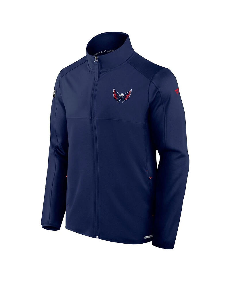 Fanatics Men's Navy Washington Capitals Authentic Pro Rink Fleece Full-Zip Jacket