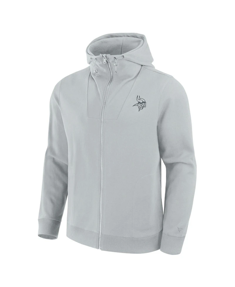 Fanatics Men's and Women's Gray Minnesota Vikings Front Office Full-Zip Hoodie