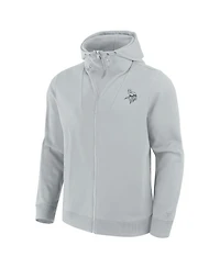 Fanatics Men's and Women's Gray Minnesota Vikings Front Office Full-Zip Hoodie