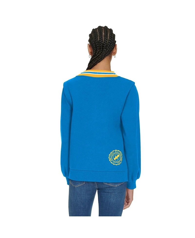 Tommy Hilfiger Women's Powder Blue Los Angeles Chargers Alice V-Neck Pullover Sweatshirt