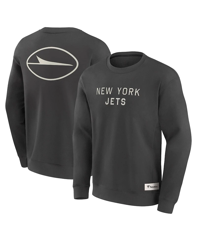 Fanatics Men's Charcoal New York Jets Elements Future Ground Lettering Pullover Sweatshirt