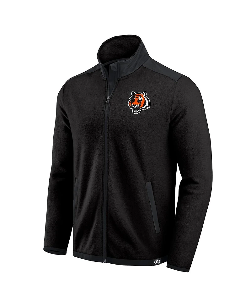 Darius Rucker Collection by Fanatics Men's Black Cincinnati Bengals Colorblock Polar Fleece Full-Zip Jacket
