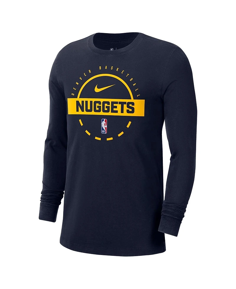 Nike Men's Navy Denver Nuggets Authentic Long Sleeve Practice T-Shirt