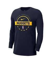 Nike Men's Navy Denver Nuggets Authentic Long Sleeve Practice T-Shirt