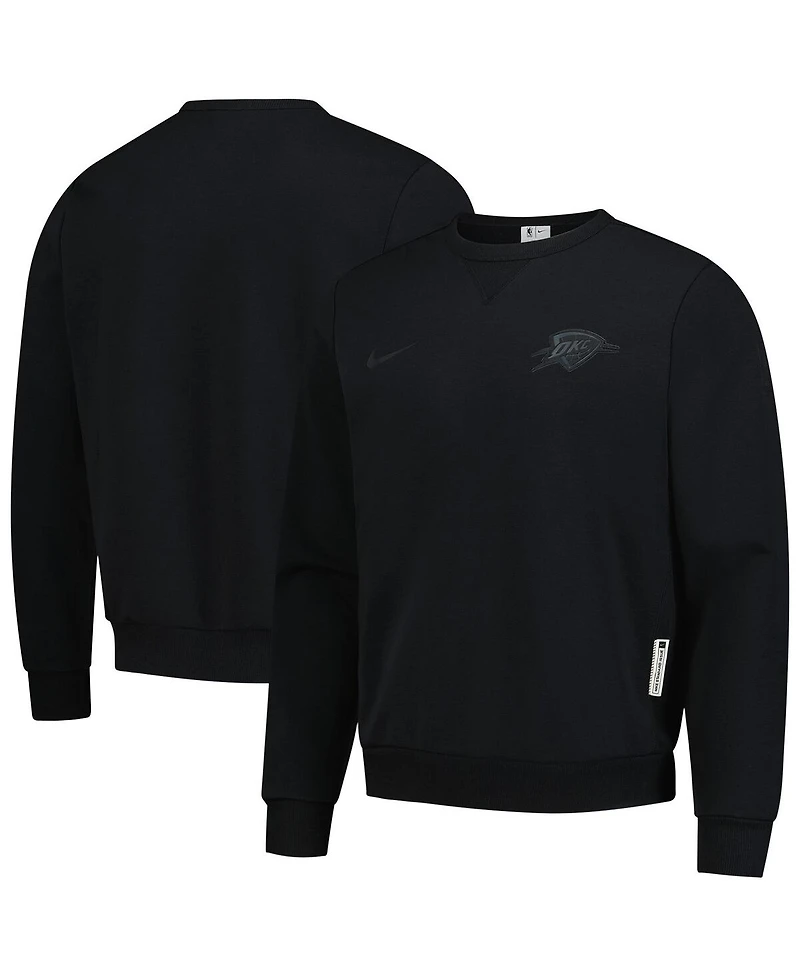 Nike Men's Black Oklahoma City Thunder Authentic Standard Issue Travel Dri-fit Pullover Sweatshirt