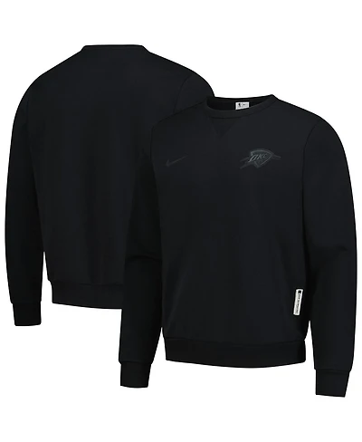 Nike Men's Black Oklahoma City Thunder Authentic Standard Issue Travel Dri-fit Pullover Sweatshirt
