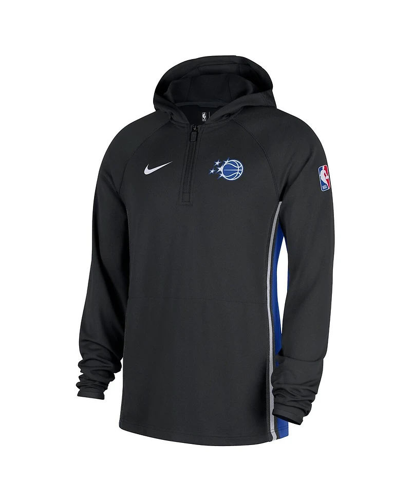 Nike Men's Black Orlando Magic Authentic On Court Zone Quarter-Zip Dri-fit Hoodie Jacket