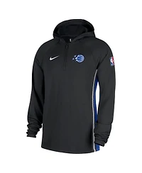 Nike Men's Black Orlando Magic Authentic On Court Zone Quarter-Zip Dri-fit Hoodie Jacket