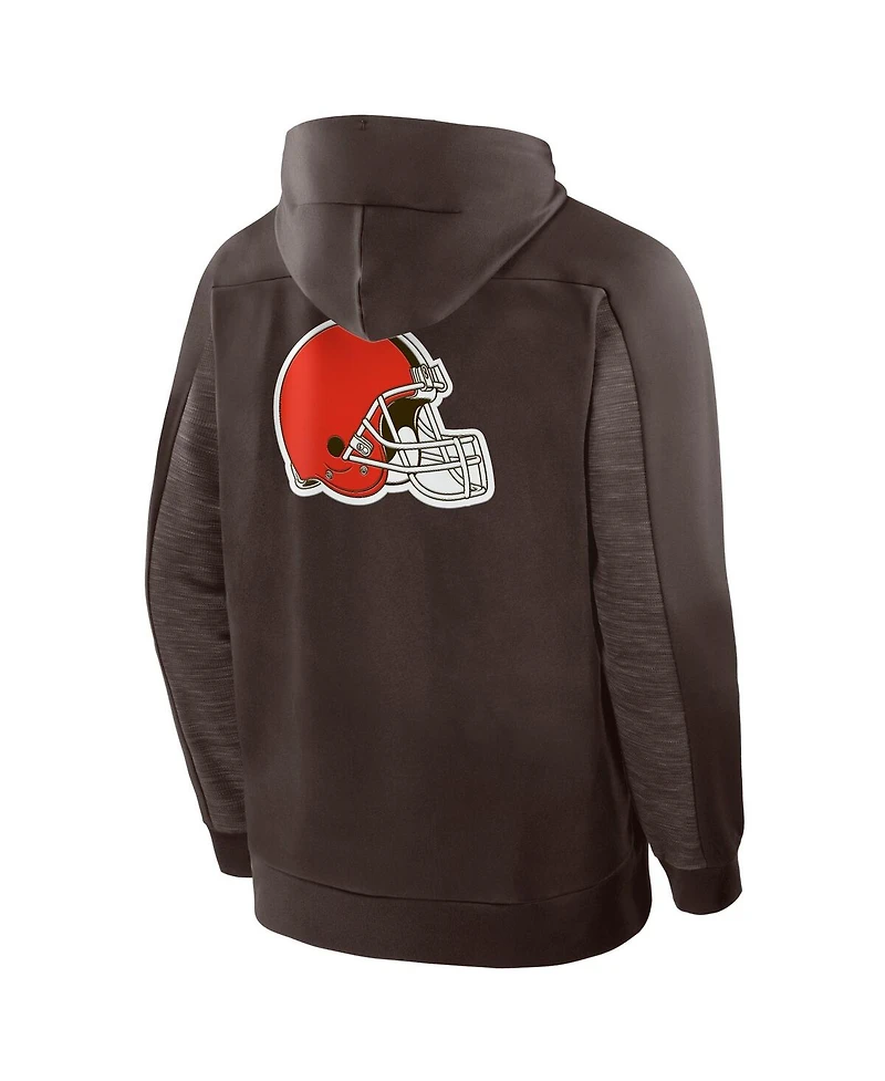 Fanatics Men's Brown Cleveland Browns Checkdown Pass Full-Zip Hoodie
