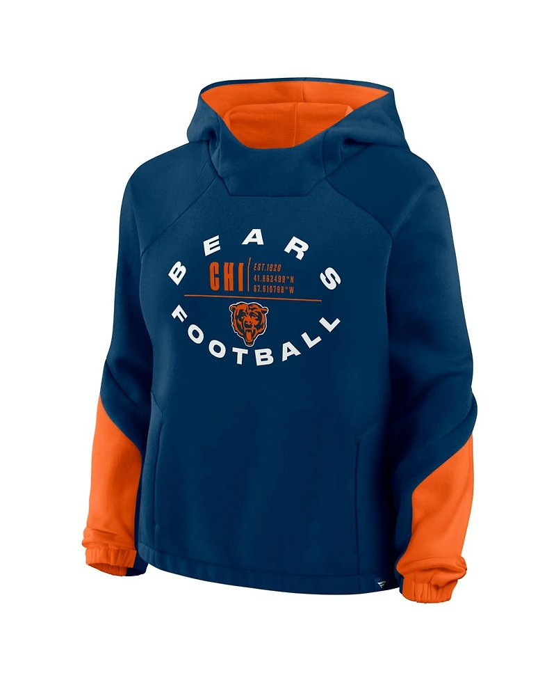 Fanatics Women's Navy Chicago Bears Oversized Redzone Bubble Screen Pullover Hoodie
