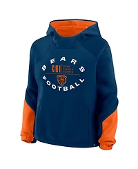 Fanatics Women's Navy Chicago Bears Oversized Redzone Bubble Screen Pullover Hoodie