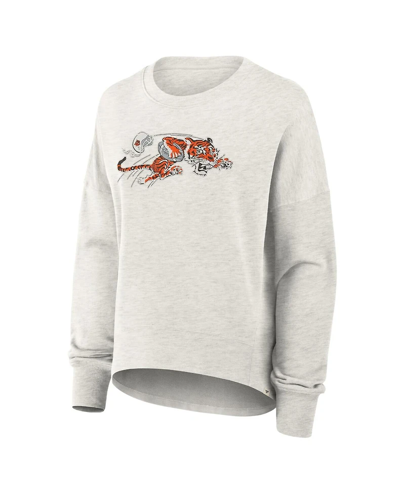 Fanatics Women's Heather Gray Cincinnati Bengals Oversized Hometown Pullover Sweatshirt