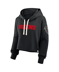 Fanatics Women's Black Atlanta Falcons Oversized Hometown Heritage Cropped Hoodie