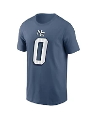 Nike Men's Christian Gonzalez Storm Blue New England Patriots 2025 Rivalries Collection Player Name Number T-Shirt