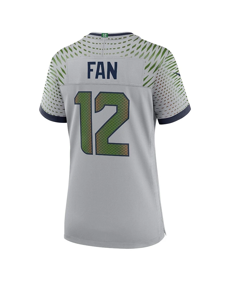 Nike Women's 12s Wolf Gray Seattle Seahawks 2025 Rivalries Collection Game Jersey
