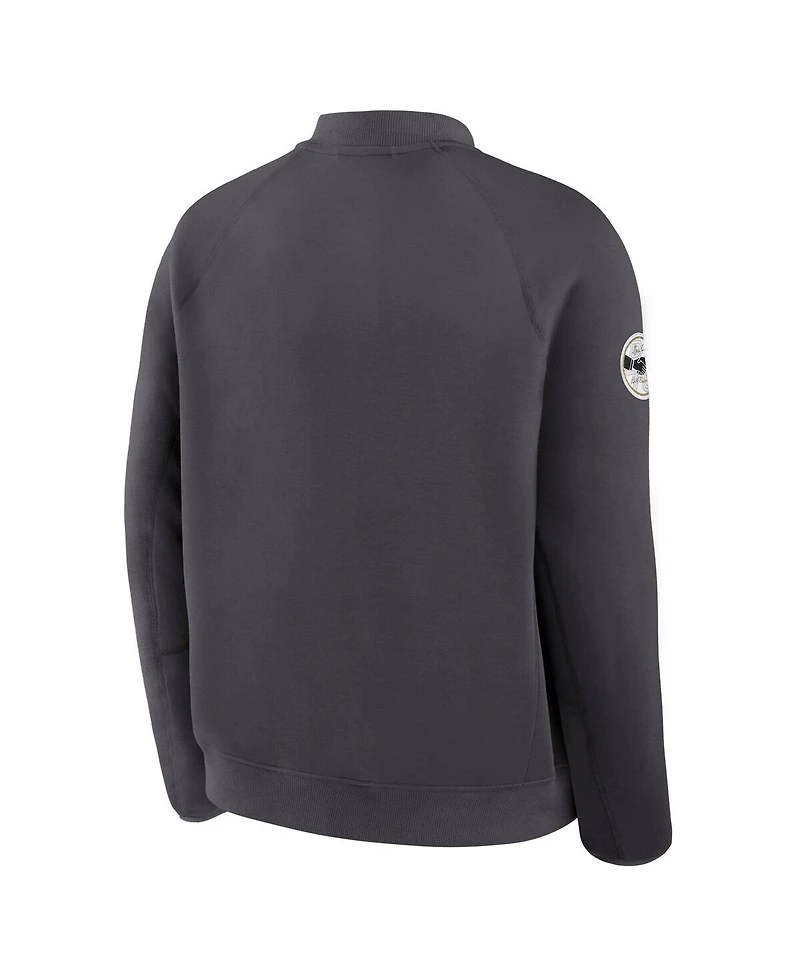 Nike Men's Anthracite Oregon Ducks Shoe Duck Tech Fleece Full-Zip Jacket