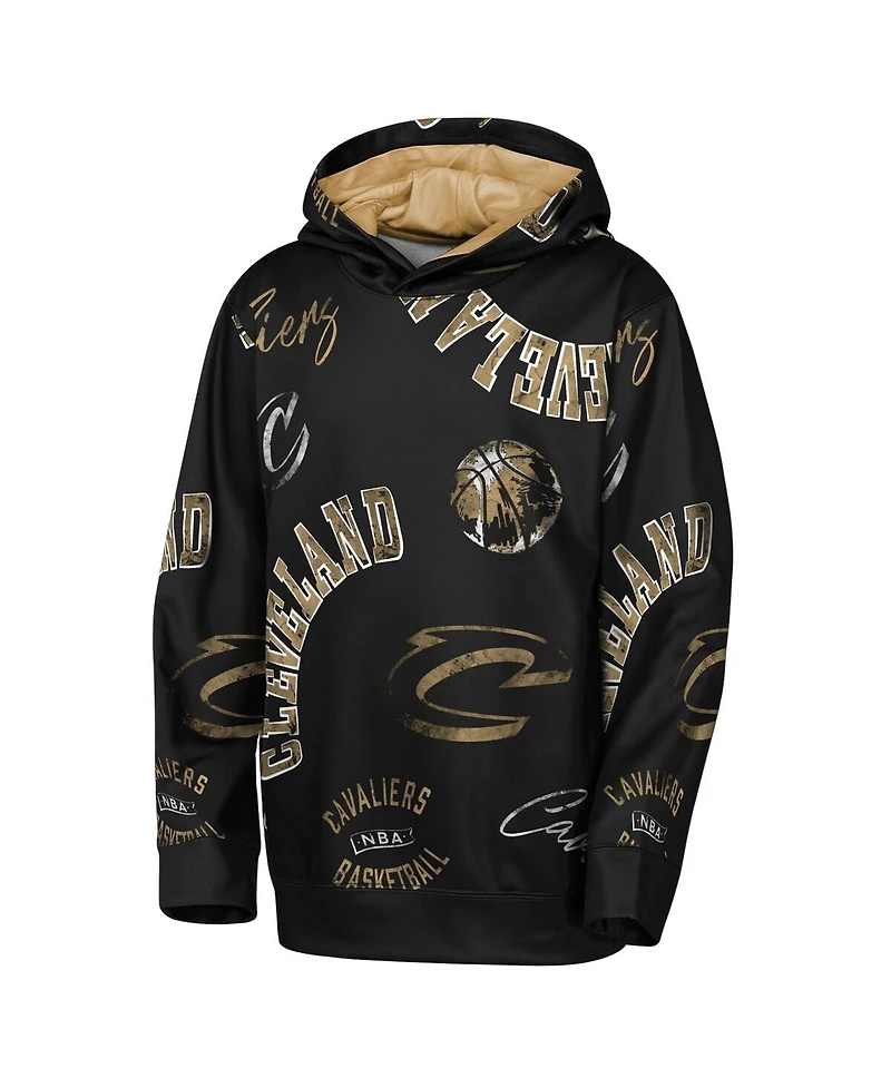 Outerstuff Big Boys and Girls Black Cleveland Cavaliers Moving Violation Hoodie