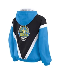 Wear by Erin Andrews Women's Blue/Black Chicago Sky Color Block Full-Zip Hoodie Windbreaker Jacket