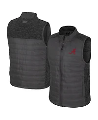 Colosseum Men's Charcoal Alabama Crimson Tide Nightman Full-Zip Puffer Vest