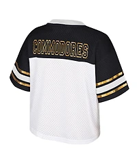 Colosseum Women's White Vanderbilt Commodores Treasure Cropped Football Jersey
