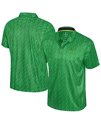 Colosseum Men's Green Oregon Ducks Football Print Polo Shirt