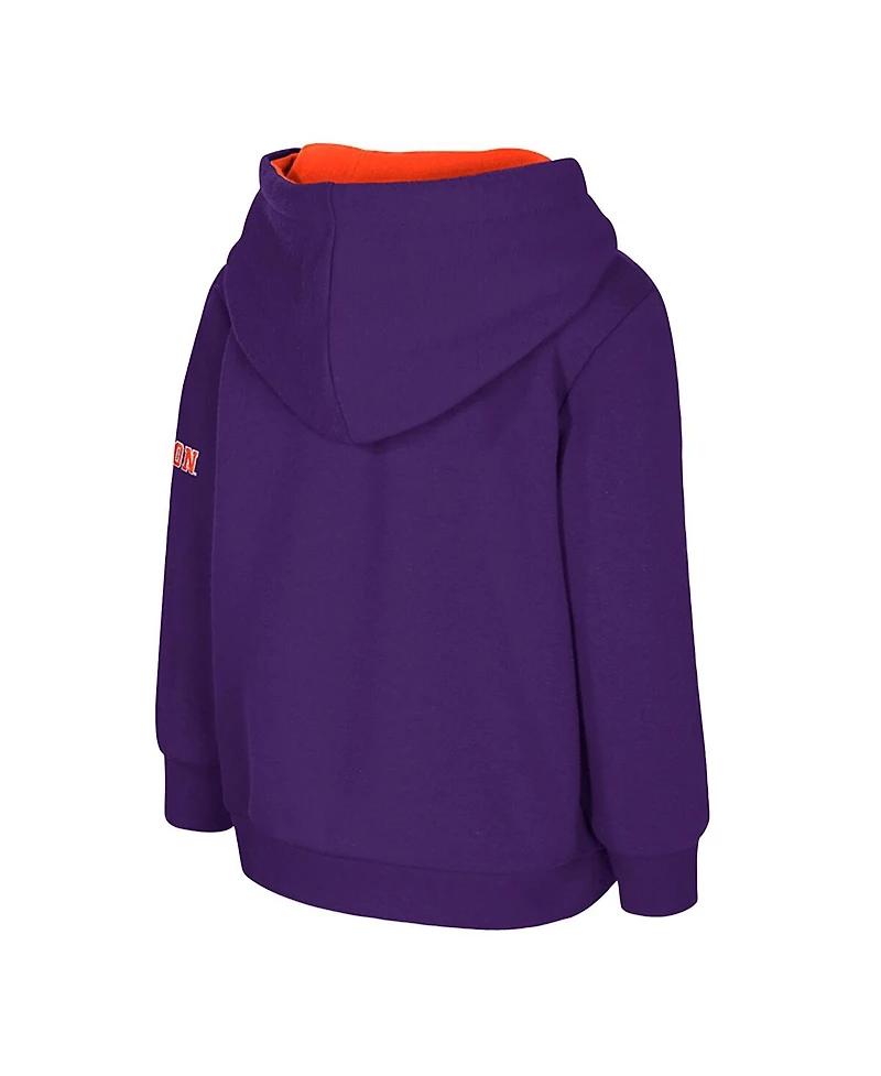 Colosseum Toddler Purple Clemson Tigers Big Logo Volume Fleece Pullover Hoodie