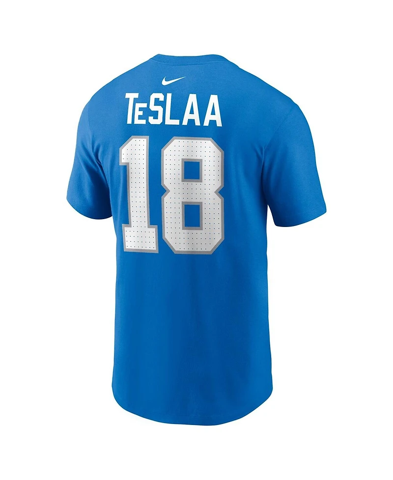 Nike Men's Isaac TeSlaa Blue Detroit Lions Name Number T-Shirt