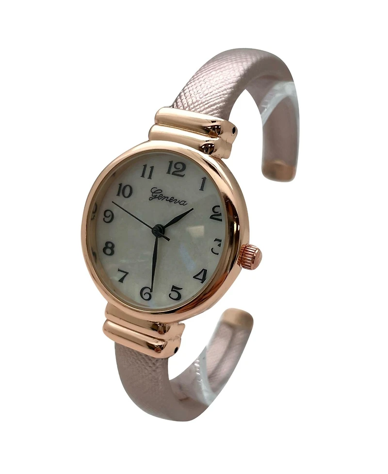 Olivia Pratt Metallic Colors Everyday Minimalist Bangle Women Watch, Rose Gold