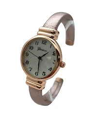 Olivia Pratt Metallic Colors Everyday Minimalist Bangle Women Watch, Rose Gold