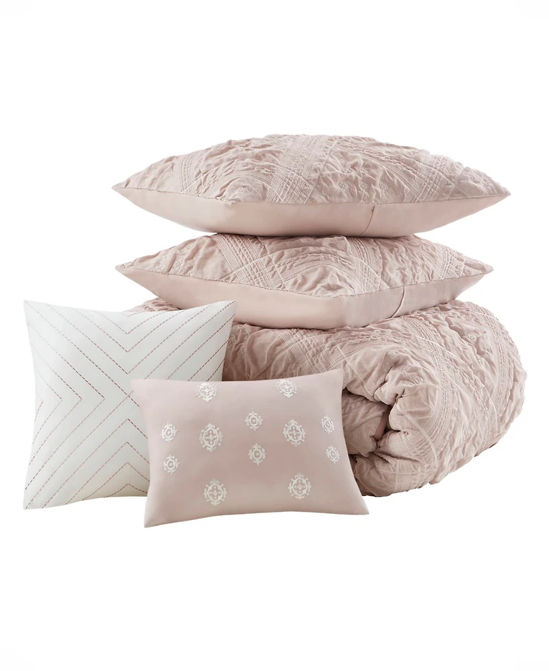 Madison Park Mona Sculpted Jacquard 5-Pc. Comforter Set