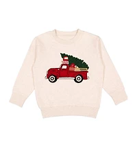 Sweet Wink Toddler Boys Christmas Truck Patch Sweatshirt