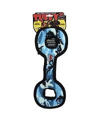 Tuffy Medium Tug-o-War Camo Blue, Durable Plush Squeaky Dog Toy