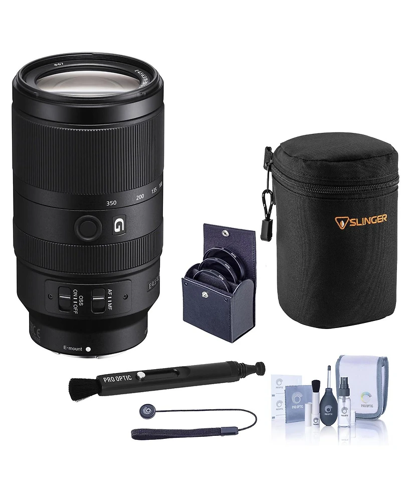 Sony E 70-350mm f/4.5-6.3 G Oss Lens, Bundle with 67mm Filter Kit, Soft Lens Case and Cleaning Kit