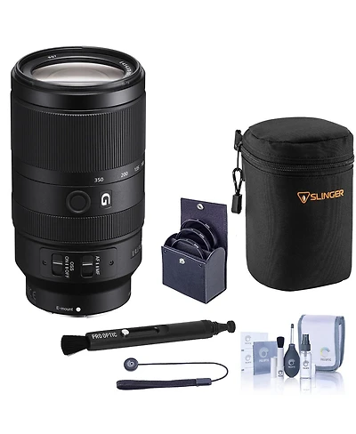 Sony E 70-350mm f/4.5-6.3 G Oss Lens, Bundle with 67mm Filter Kit, Soft Lens Case and Cleaning Kit