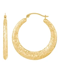 Macy's Polished Round Back to Back Hoop Earrings in 10K Yellow Gold