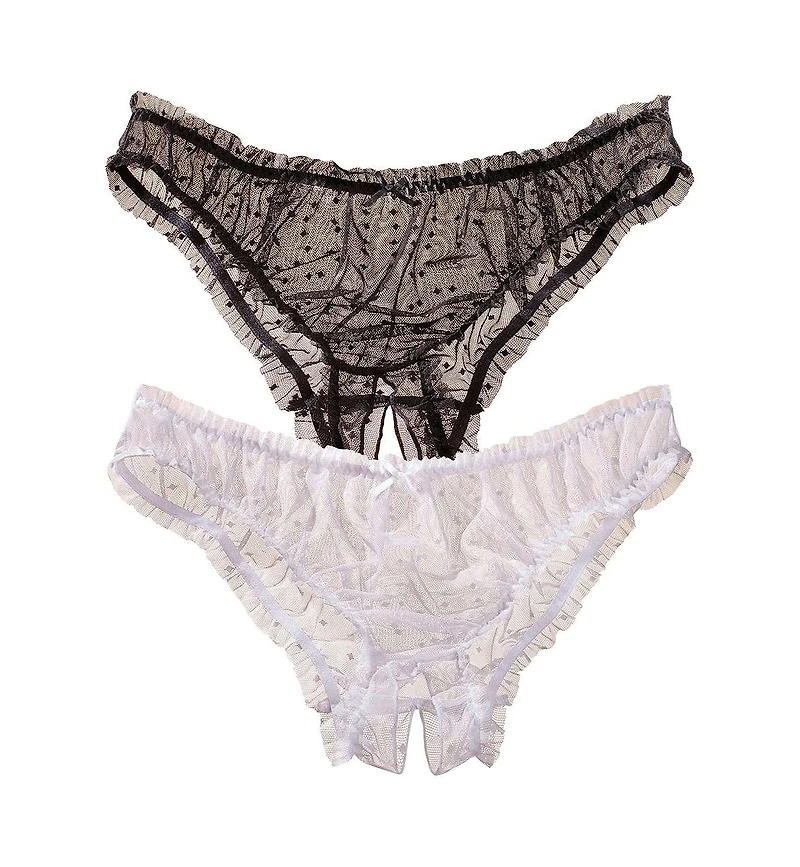 Lascana Women's 2 Pack Sheer Open Panties