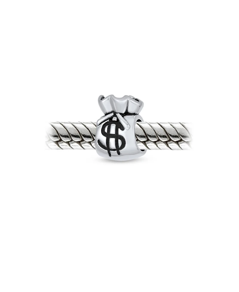 Bling Jewelry Set of 2 Good Luck Money Bag Charm Bead Sterling Silver for European Bracelet