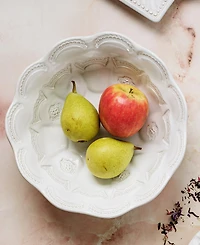 Vietri Incanto Stone White Lace Medium Round Bowl