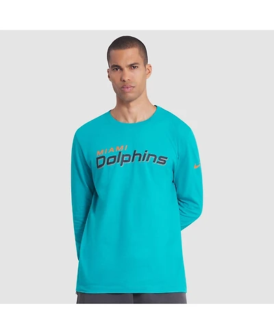 Nike Men's Turbo green Miami Dolphins 2025 Rivalries Collection Essential Long Sleeve T-Shirt