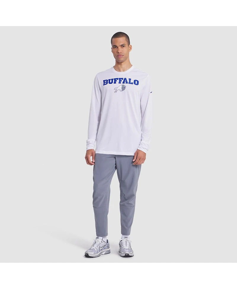 Nike Men's White Buffalo Bills 2025 Rivalries Collection Sideline Legend Dri-fit Long Sleeve T-Shirt