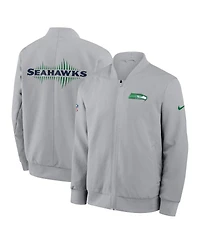 Nike Men's Wolf Gray Seattle Seahawks 2025 Rivalries Collection Sideline Full-Zip Bomber Jacket