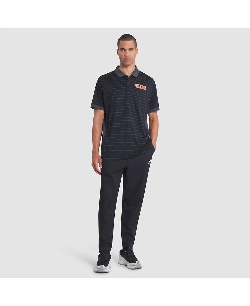 Nike Men's Black San Francisco 49ers 2025 Rivalries Collection Sideline Victory Striped Dri-fit Polo Shirt