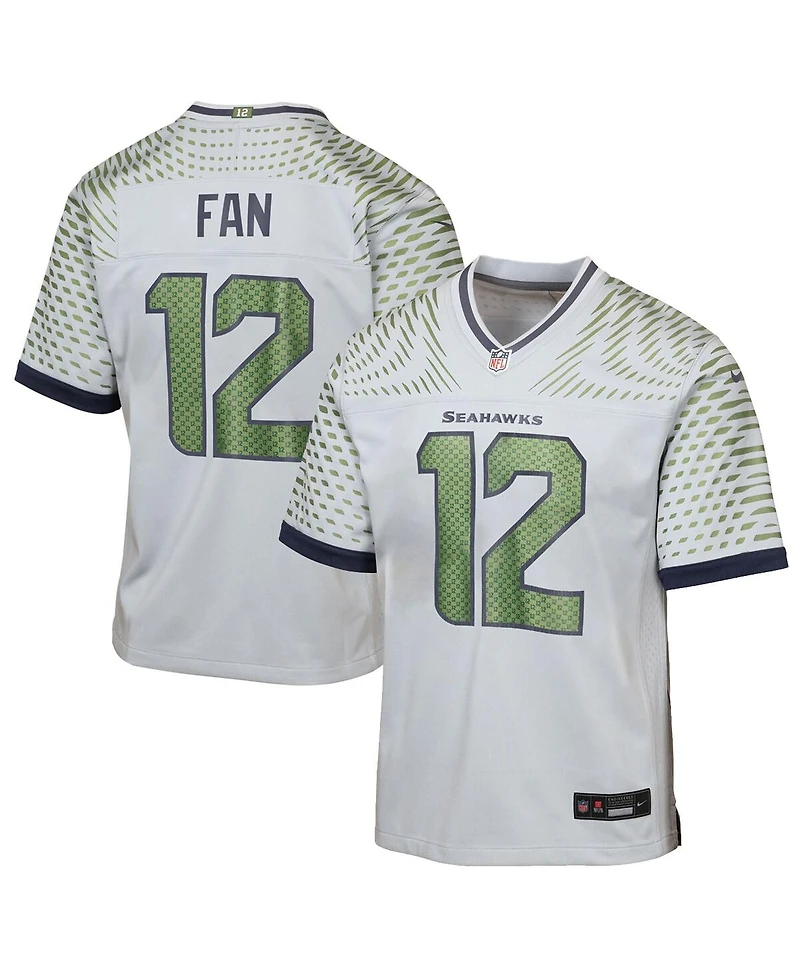 Nike Big Boys and Girls 12s Wolf Gray Seattle Seahawks 2025 Rivalries Collection Game Jersey