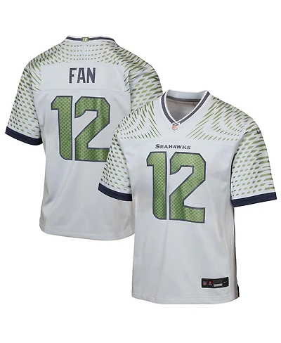 Nike Big Boys and Girls 12s Wolf Gray Seattle Seahawks 2025 Rivalries Collection Game Jersey