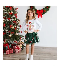 Sweet Wink Baby Girls Gingerbread Cutie Christmas Long Sleeve Shirt