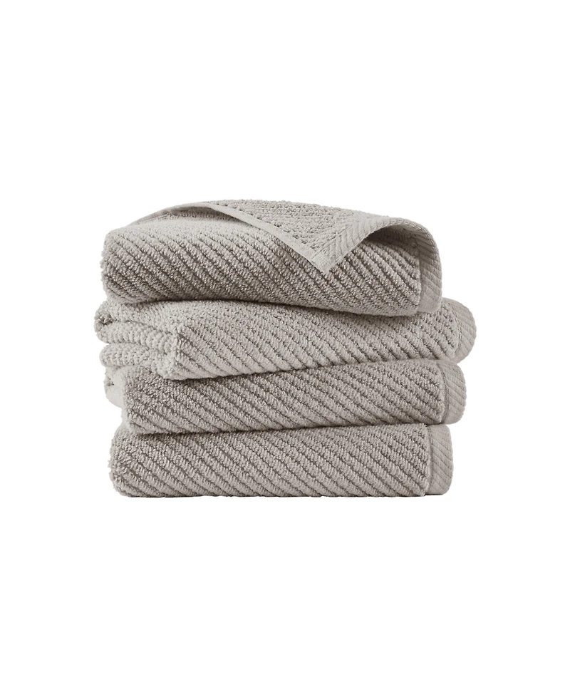 Madison Park Diagonal Ribbed Cotton 4-Pc. Hand Towel Set