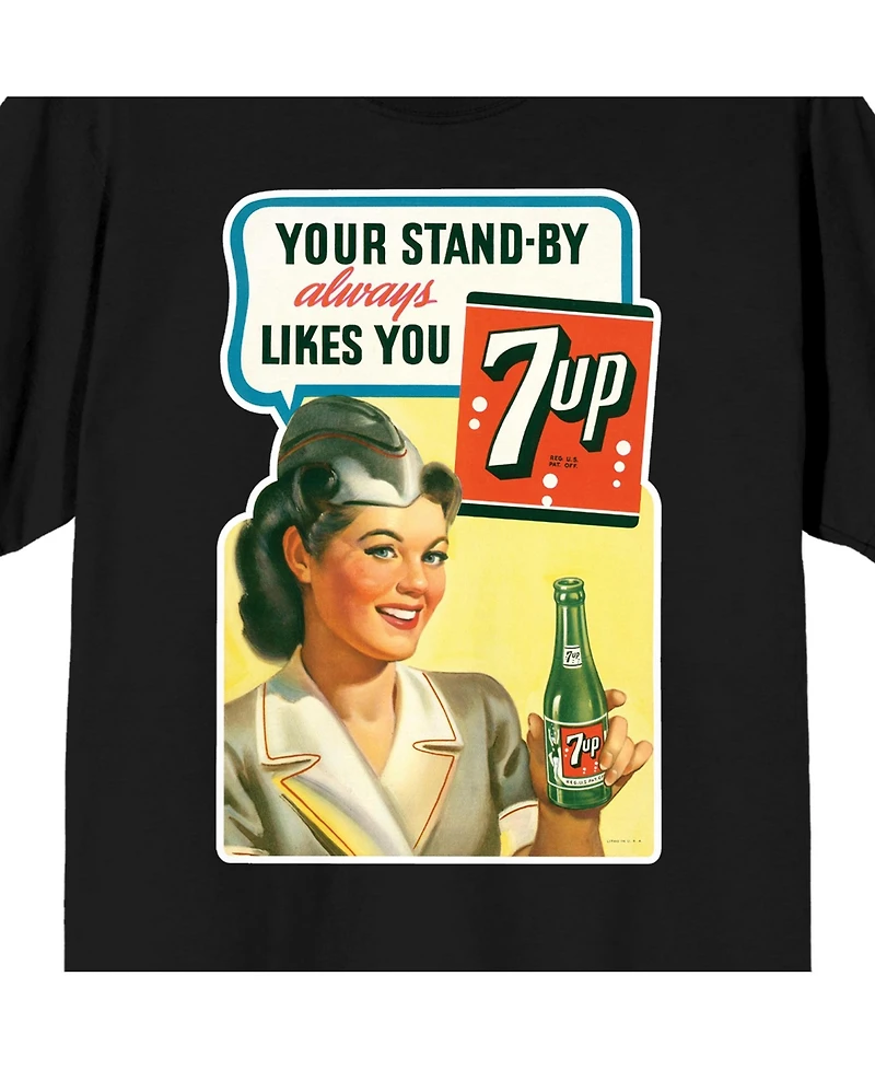 7UP Men's Your Stand-By Always Likes You Black Short Sleeve Adult T-Shirt-3XL